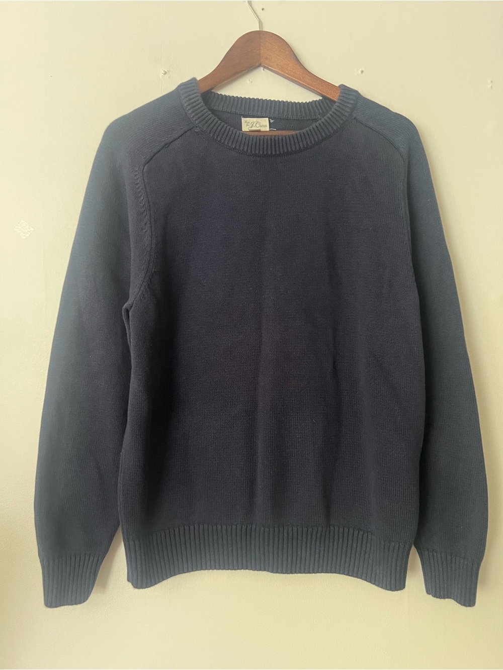 J. Crew Navy Crewneck Sweater, size, large, preppy, casual collegiate fall